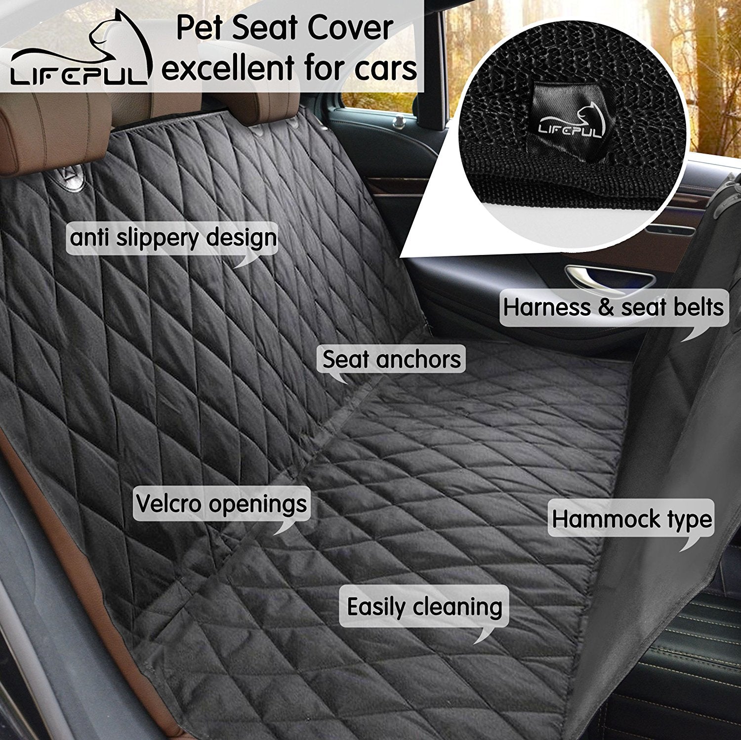 Housse protection siège arrière voiture pour chien – Fit Super-Humain