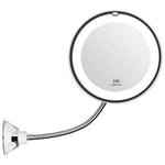 Miroir 10X LED sur Ventouse: Lumineux de Maquillage, Miroir de vanité de salle de bain avec ventouse forte et 360 °réglable flexible